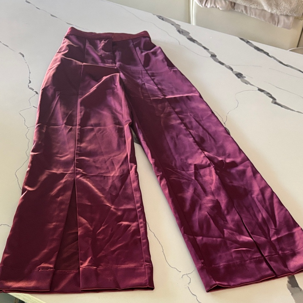 House of Harlow 1960 Deep Red Wide-Leg Trousers